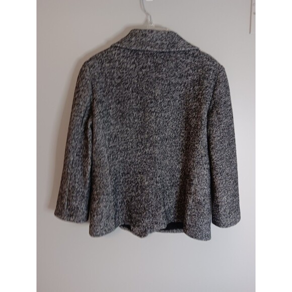 Ann Taylor Black Tweed Blazer Jacket Cropped Sz 6 Office Classic - Picture 3 of 4